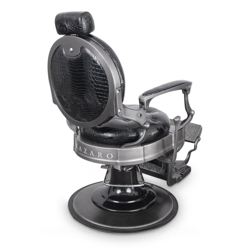 Black baroque upholstered barber chair